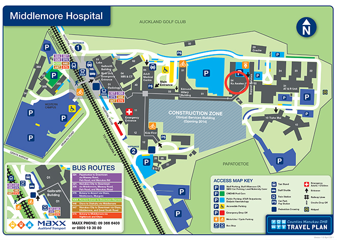 Floor map for Ko Awatea Centre